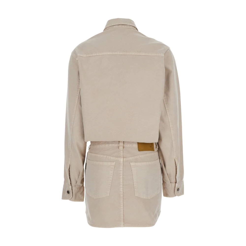 Haikure Beige Jurk met Drop Schouders Beige Dames