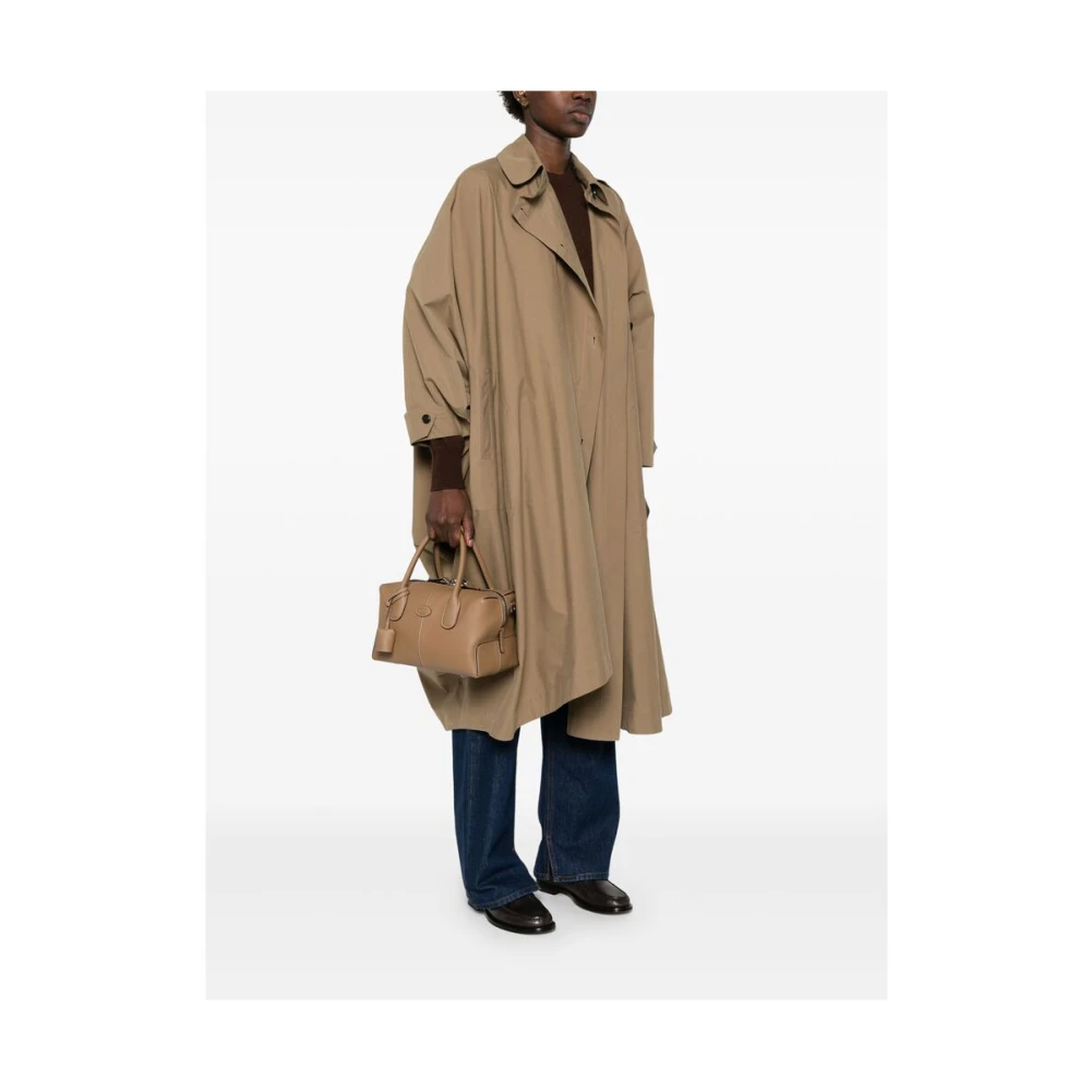 TOD'S Bruine leren handtas met bovenrits Brown Dames