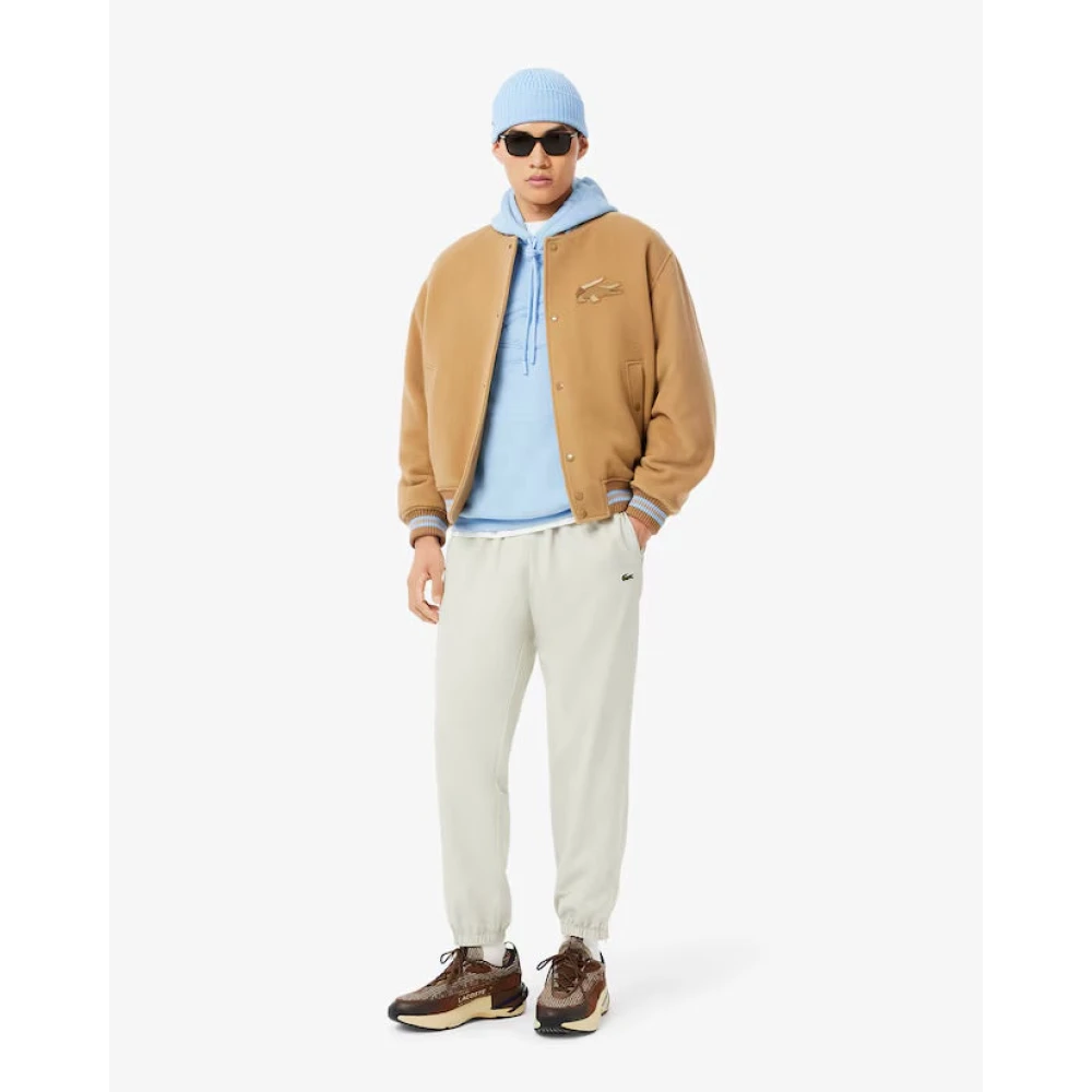 Lacoste Gewatteerde Ribfluwelen Jas Beige Heren
