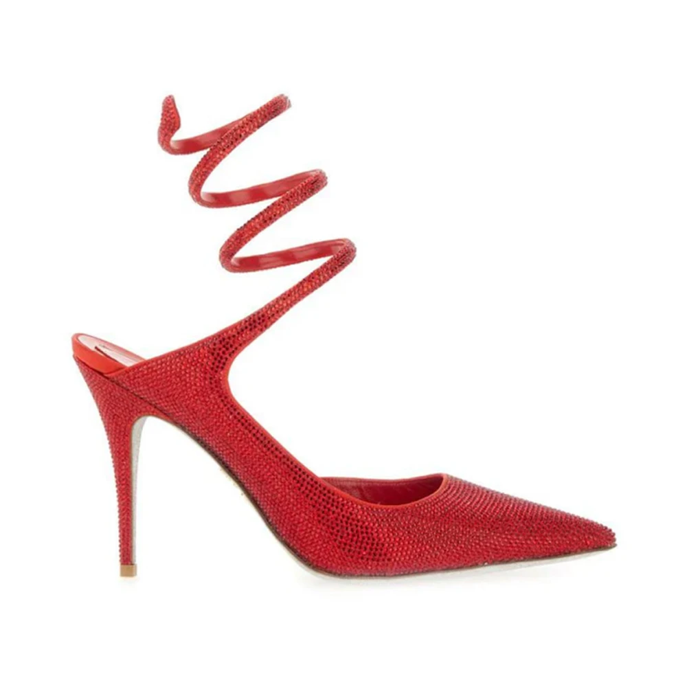 René Caovilla Red Pumps, Female, 4 Uk, Elegant Heeled Pumps