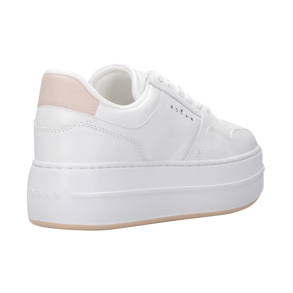 Hogan Witte+Nude Sneakers met Geheugenschuim Binnenzool White Dames