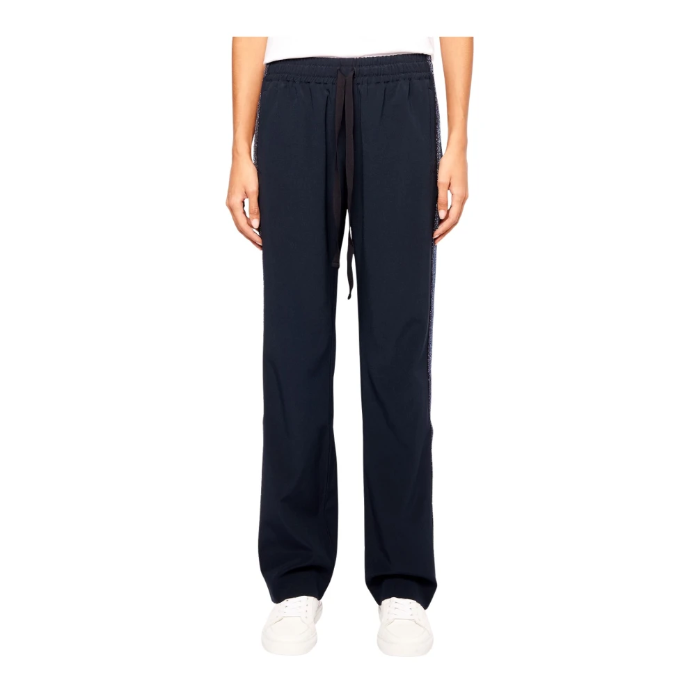 Zadig & Voltaire Navy Blauwe Broek met Zijdetail Blue Dames