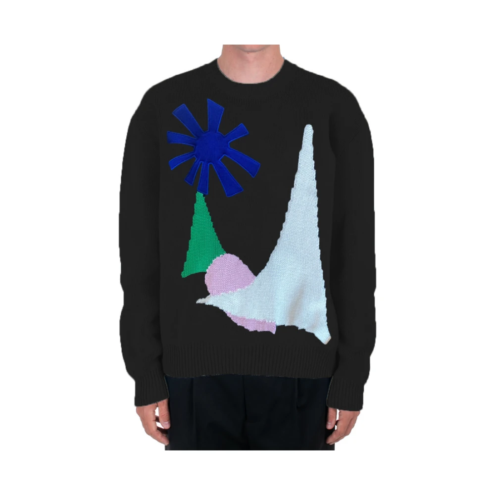 Msgm Zwarte trui met Maglione stijl Black Heren