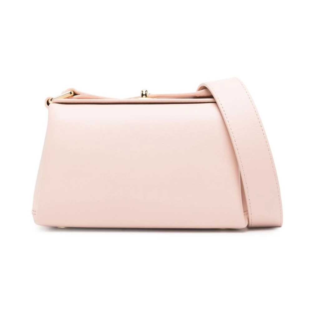 Plan C Roze leren schoudertas met twist-lock Pink Dames