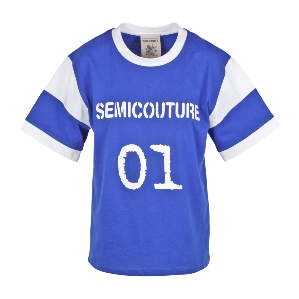 Semicouture Kater T-Shirt Blue Dames