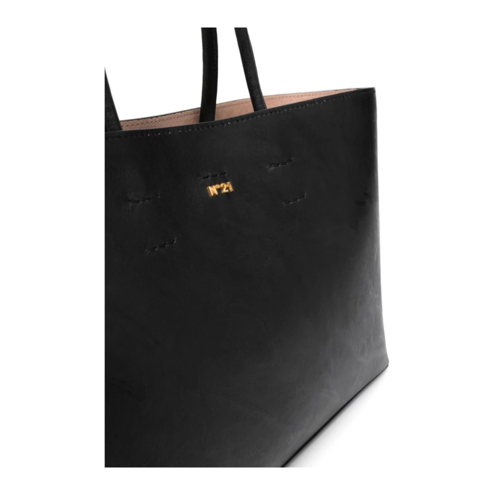 N21 Zwarte Leren Schoudertas Black Dames