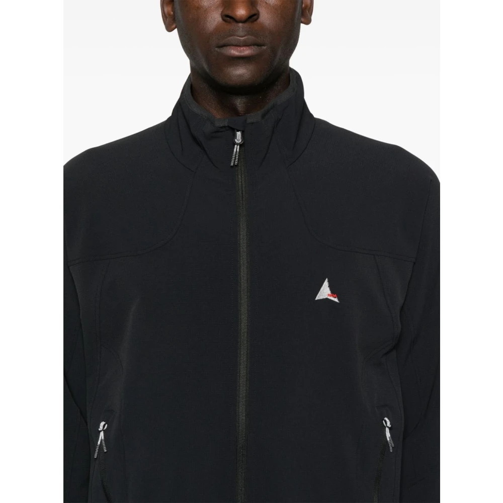 ROA Zwarte Softshell Jas met Logo Grafisch Black Heren