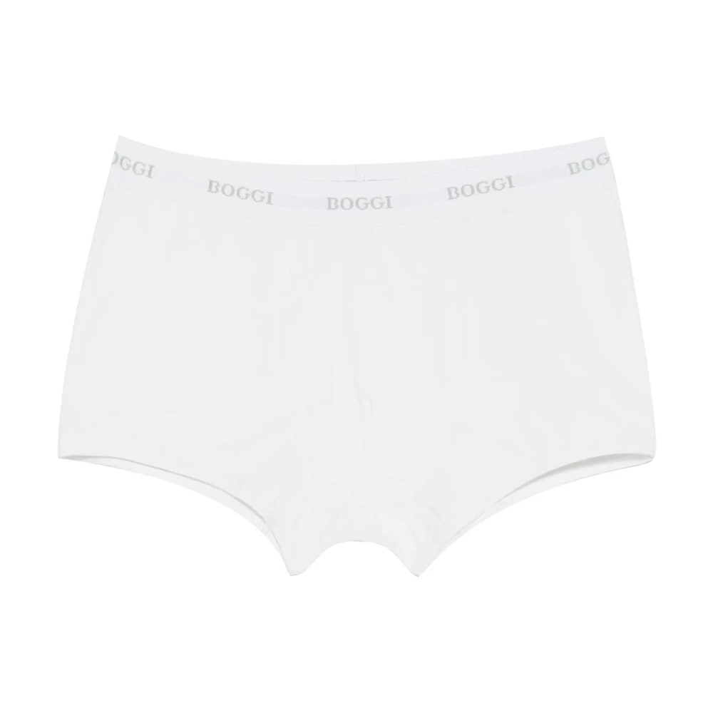 Boggi Milano Mannelijk Wit Ondergoed Heren, Xl, Katoen, Stretch Katoen Jersey Boxershorts