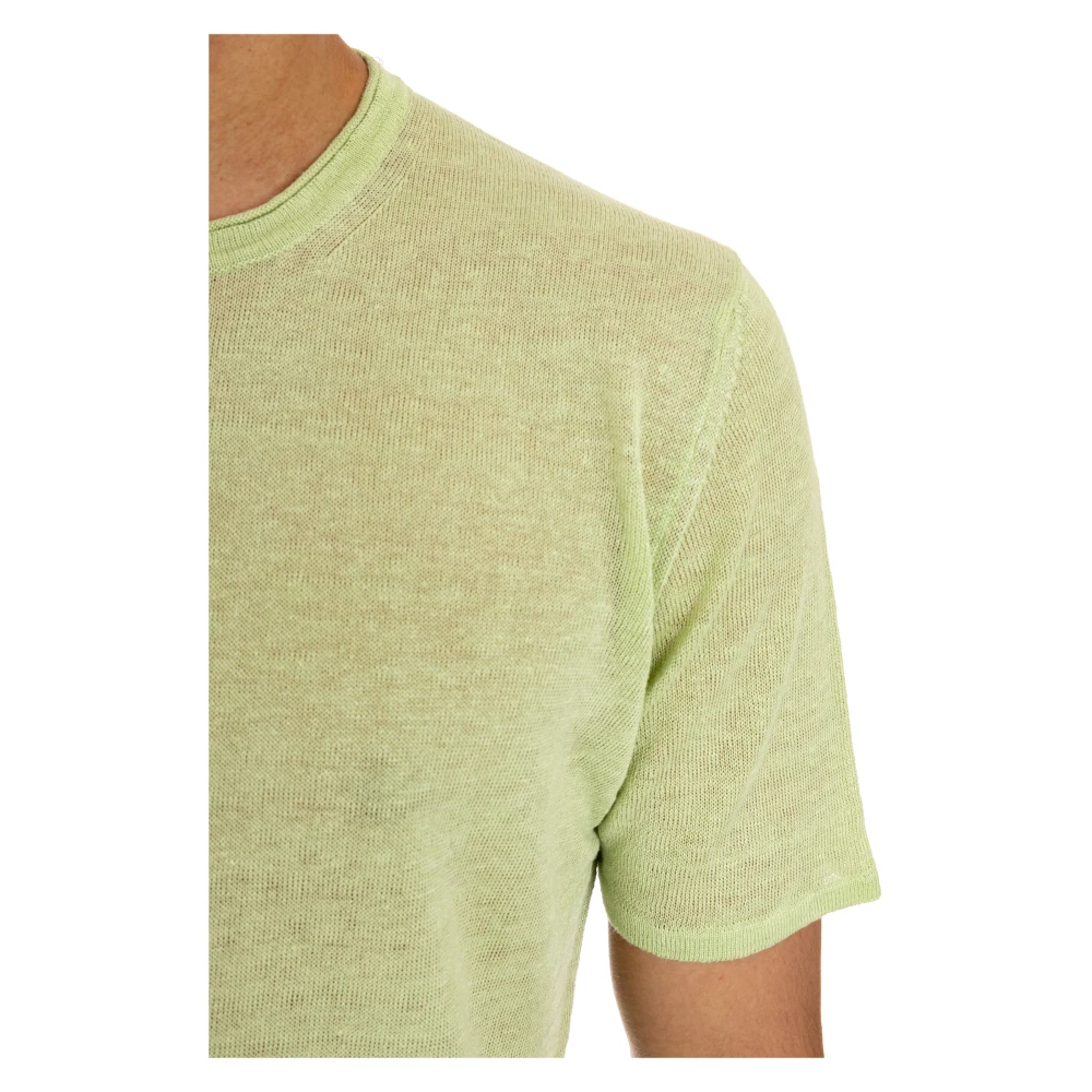 Roberto Collina Groene Linnen Zachte T-shirt Green Heren