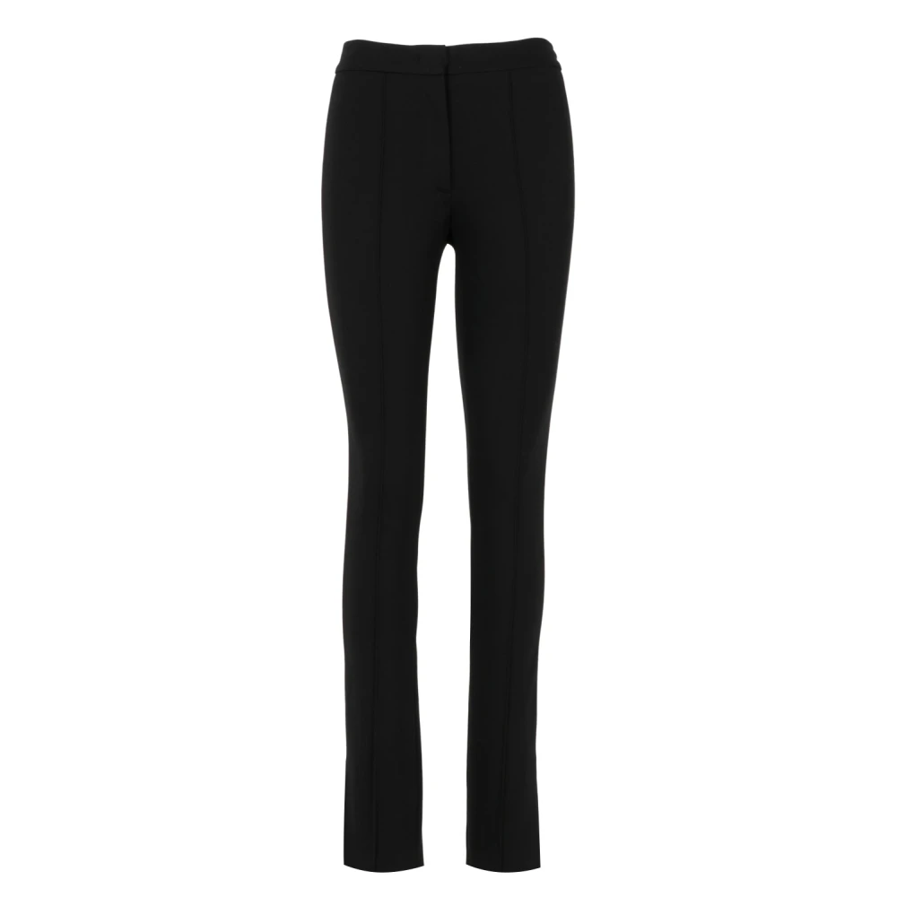 Erika Cavallini Zwarte Slim Fit Broek met Stijlvolle Details Black Dames