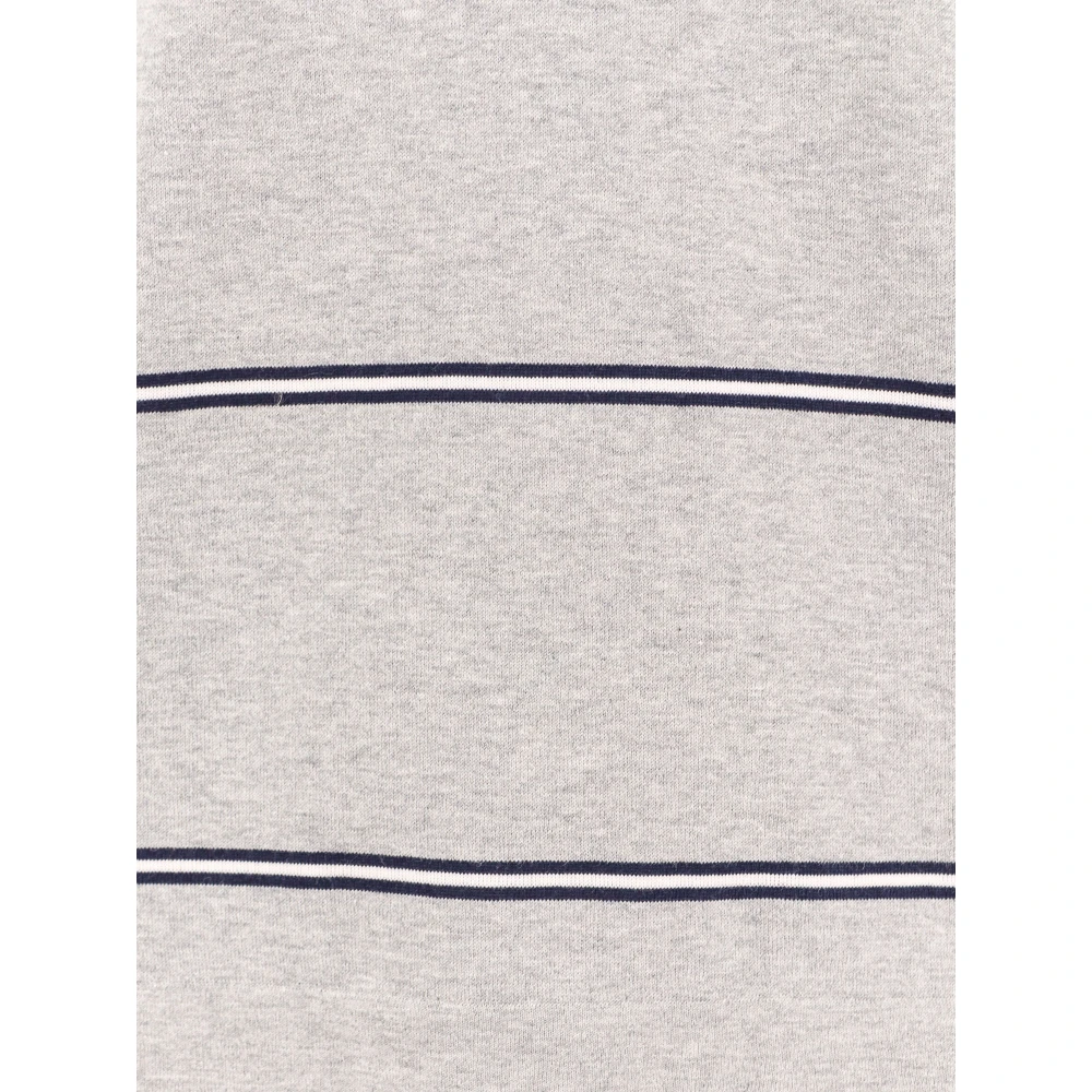 BRUNELLO CUCINELLI Gestreept Katoenen Crew-Neck T-Shirt Gray Heren