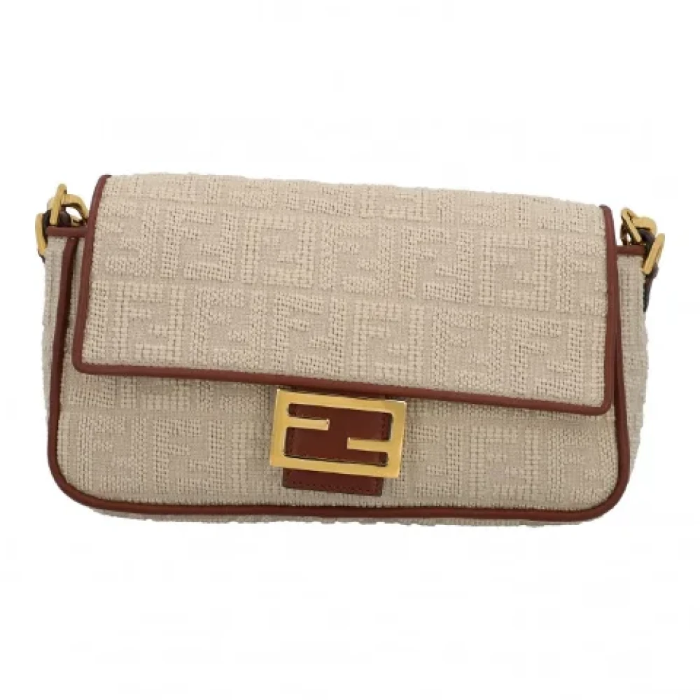 Fendi Vintage Pre-owned Leather crossbody-bags Beige Dames