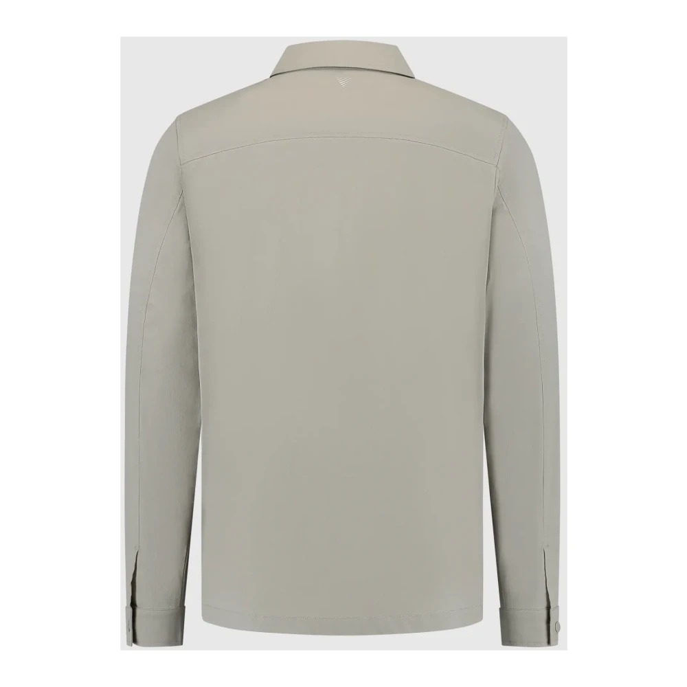 Pure Path Stretch Crêpe Overshirt in Taupe Gray Heren
