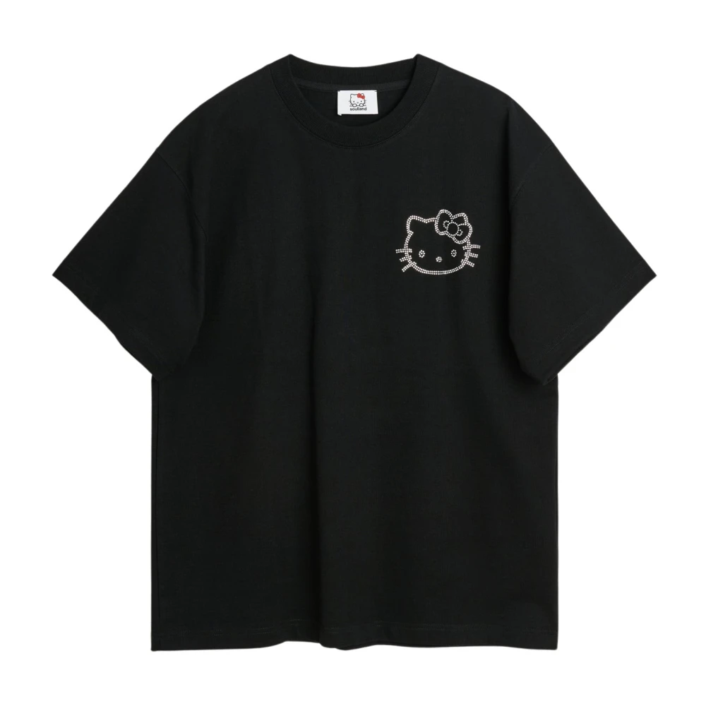 Soulland Biologisch Katoen Rhinestone T-shirt Black Unisex