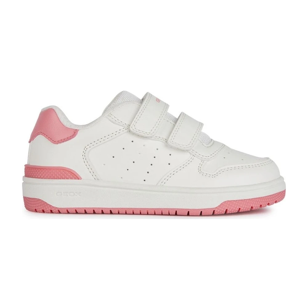 Geox Girls White Kids Sneakers, 30 Eu, Coral Kids Trainers
