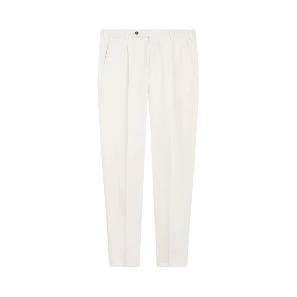 Pt Torino Men's White Suit Trousers, Xl, Pantaloni Union In Gabardina