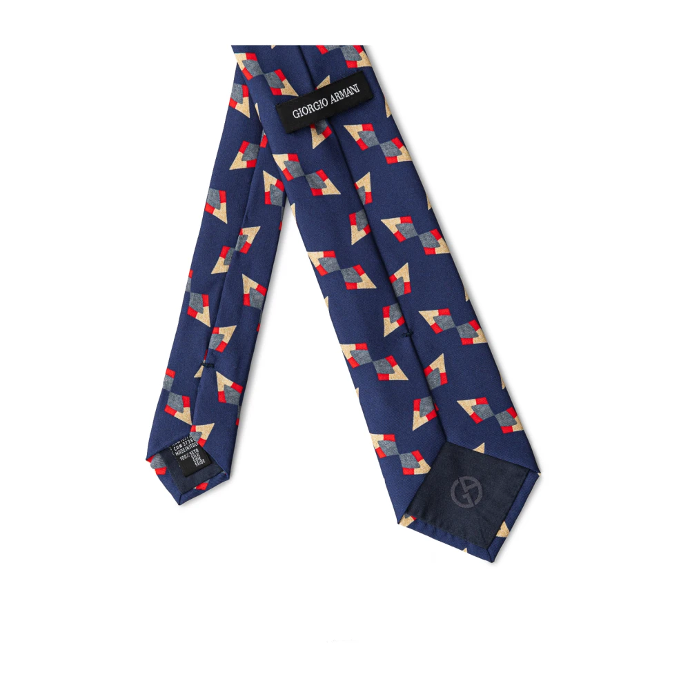 Giorgio Armani Blauwe Zijden Stropdas Elegante Stijl Blue Heren