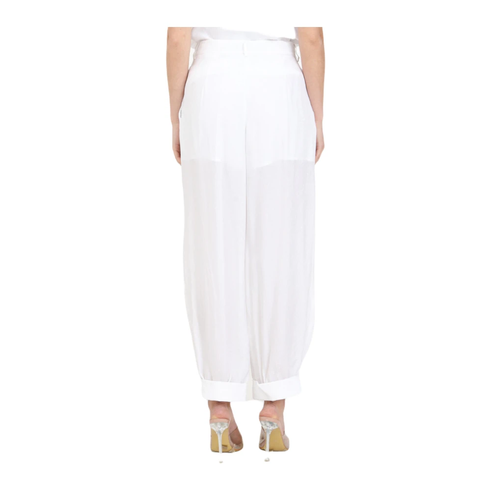Armani Exchange Wide Trousers White Dames