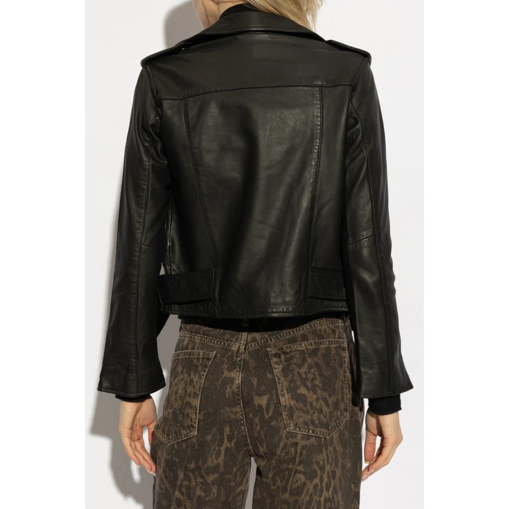 AllSaints Leren jack Balfern Black Dames