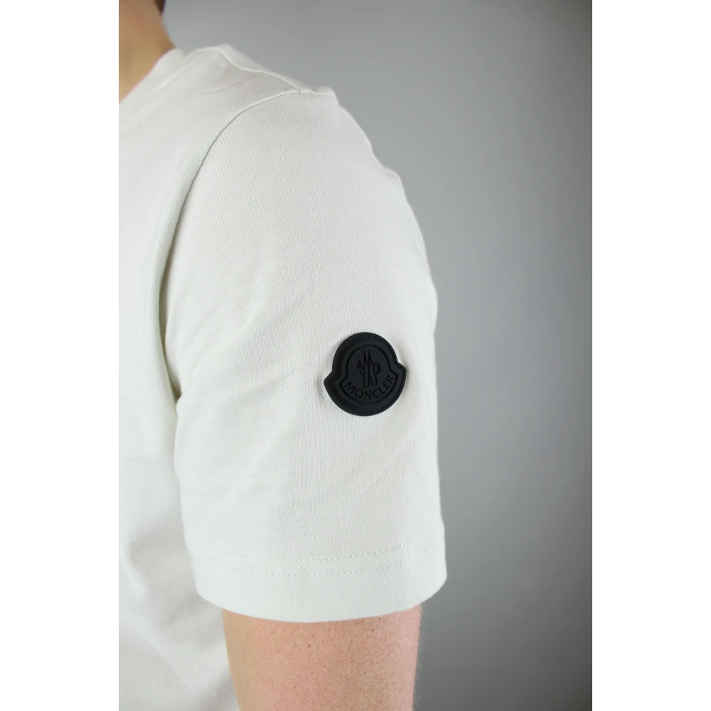 Moncler Logo T-shirt in Beige Heren