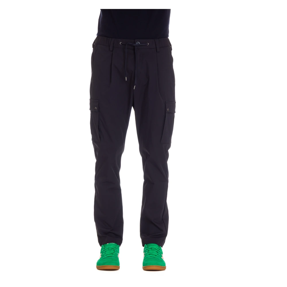 Herno Blauwe Broek met Rits en Koord Blue Heren