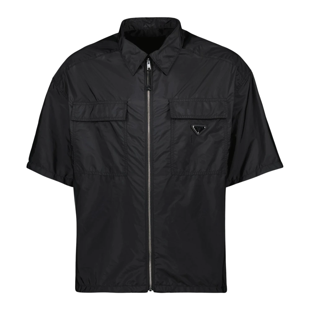 Prada Zwarte rits shirt Lente-Zomer 2025 Black Heren