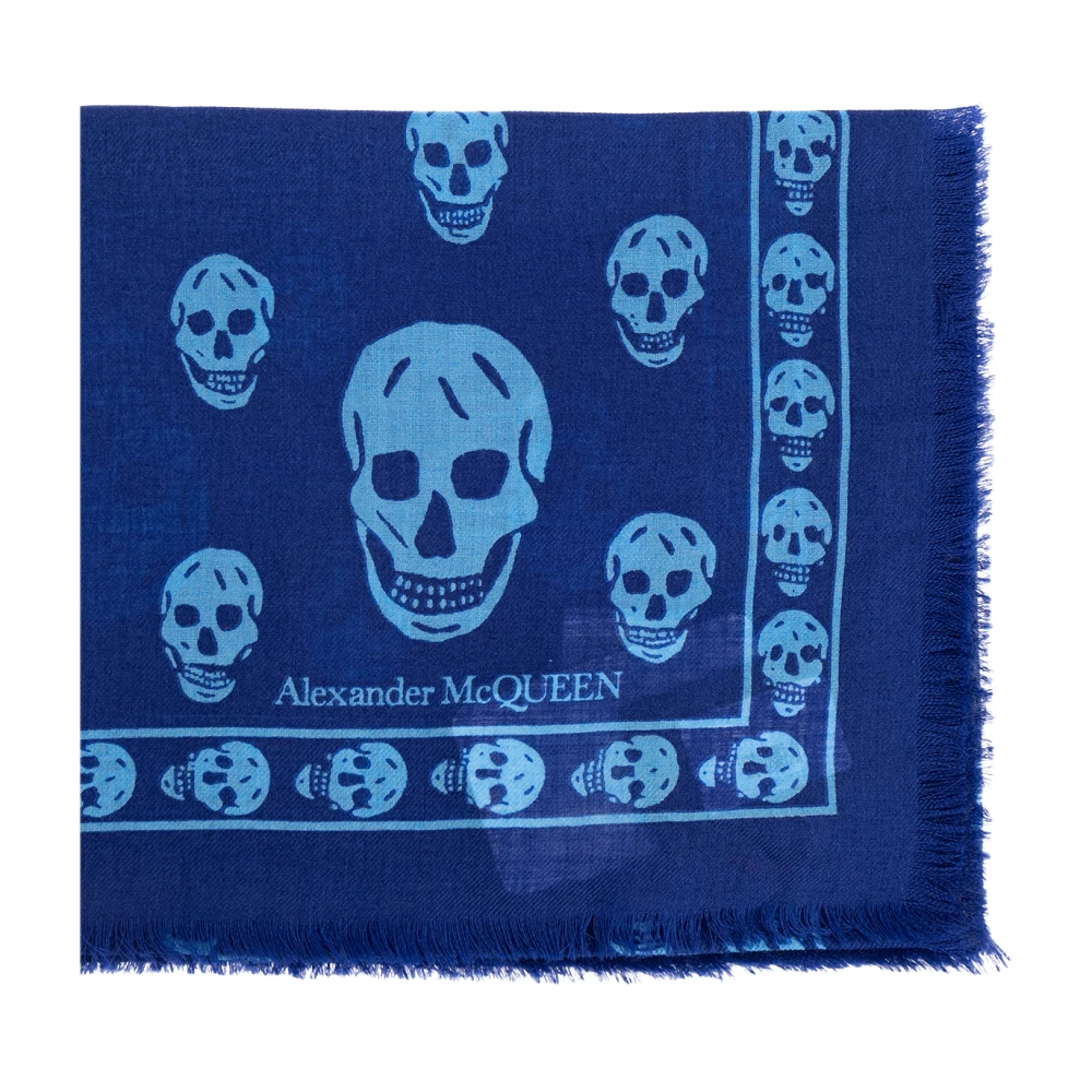 Alexander mcqueen Sjaal met schedels van wol Blue Dames