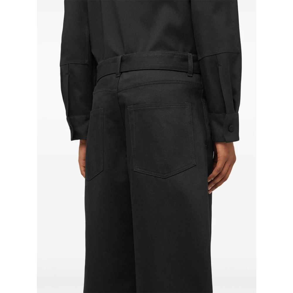 Jil Sander Zwarte Denim Broek Met Riem Black Heren