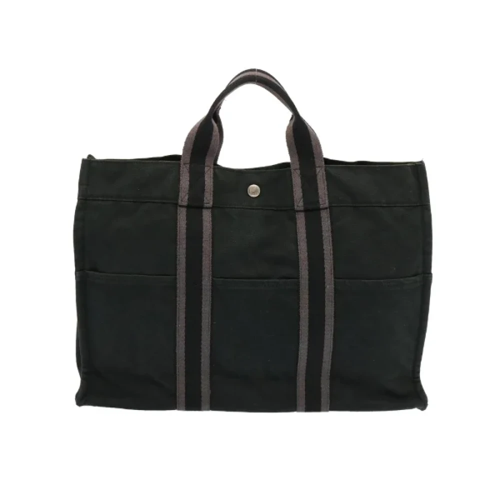 Hermès Vintage Pre-owned Cotton handbags Black Dames
