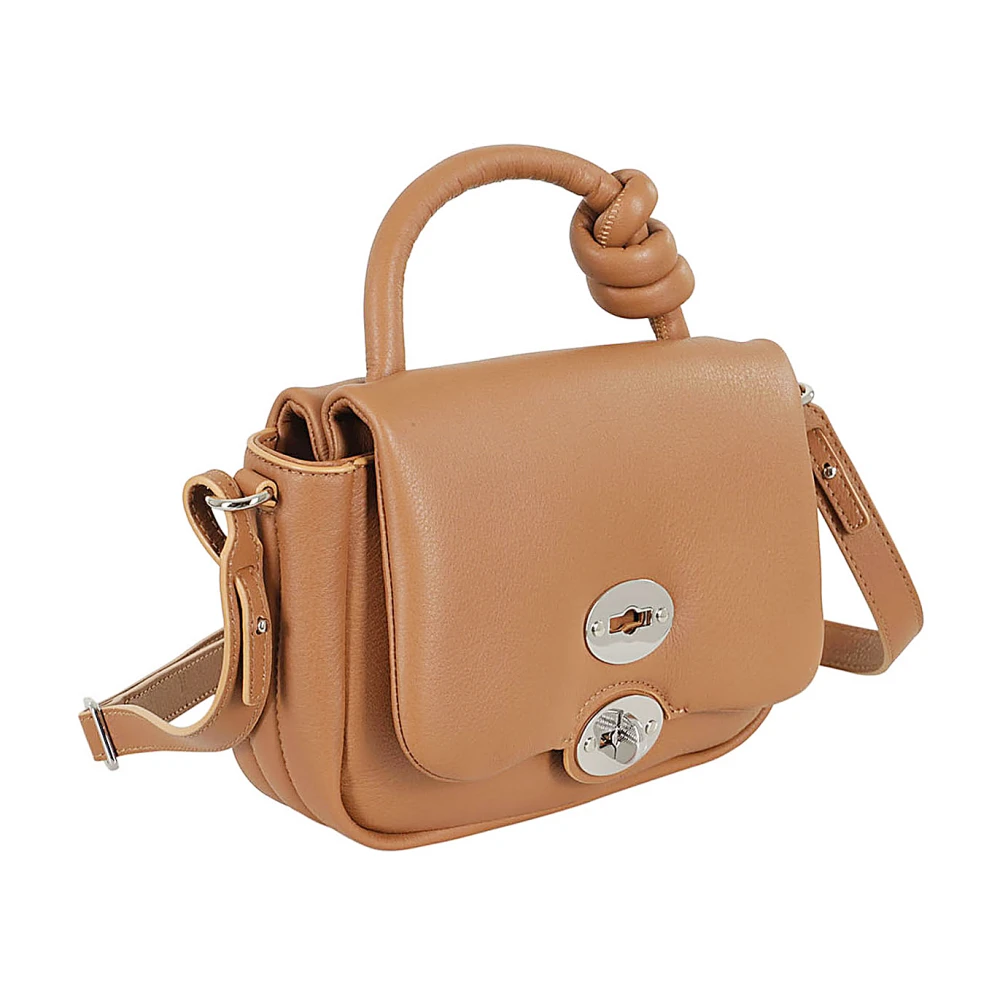 Zanellato Zachte Piuma Knot Schoudertas Brown Dames