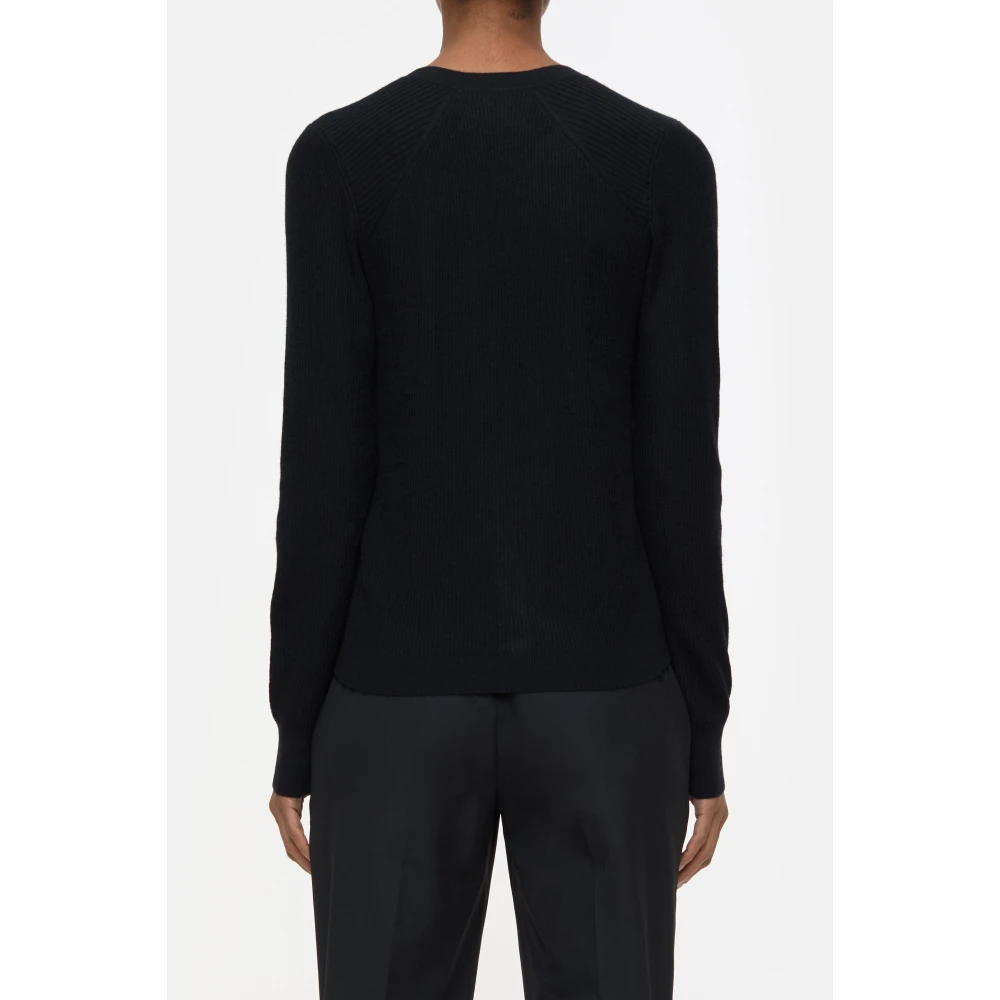 closed Kasjmiermix Vest met Hoornknopen Black Dames