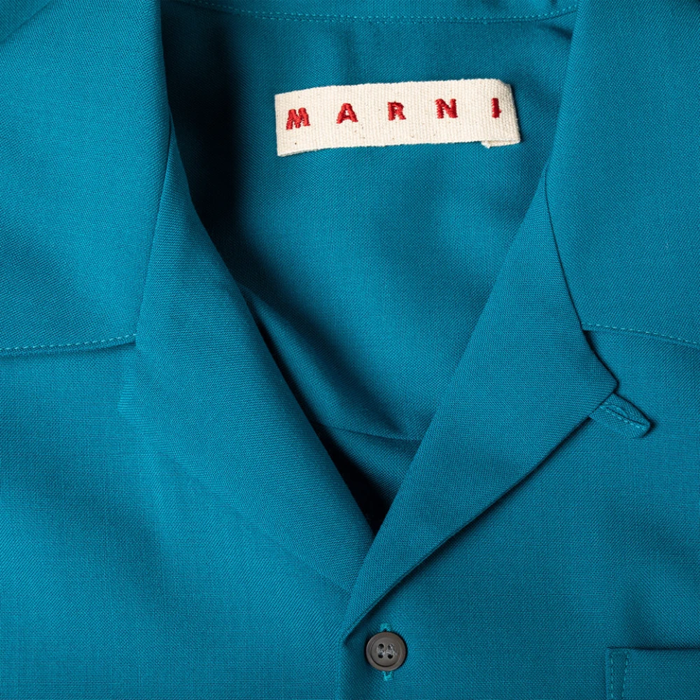Marni Short Sleeve Shirts Blue Heren
