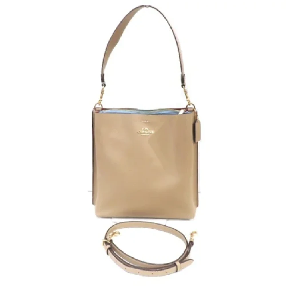 Coach Pre-owned Leather handbags Beige Dames