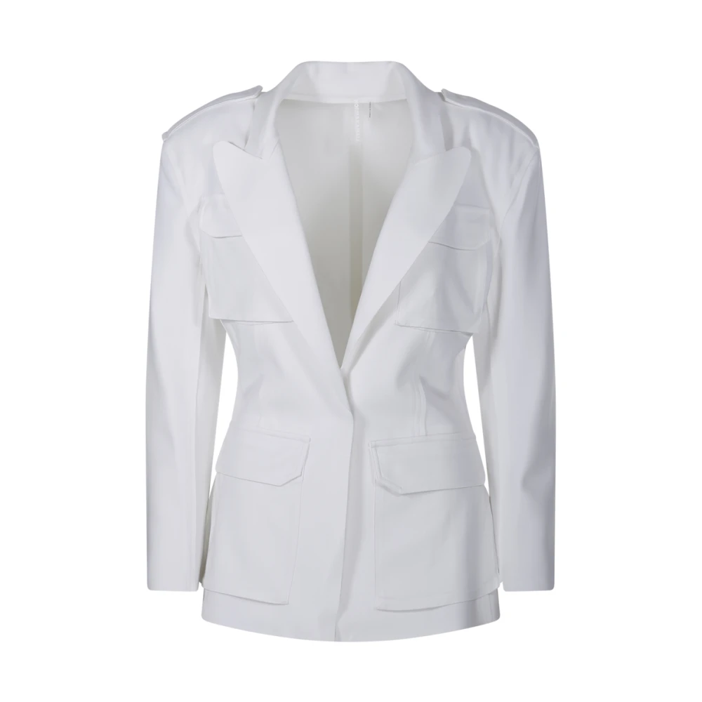 Norma Kamali Sneeuwwitte Cargo Jas White Dames