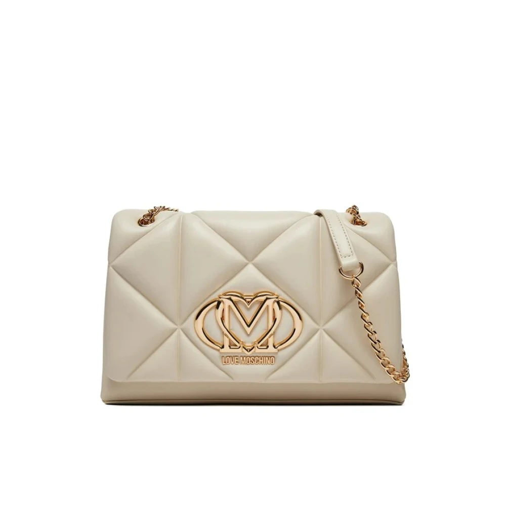 Love Moschino Embossed Quilted Shoulder Bag - Female - Shoulder Bags - Beige - One Size - Bags