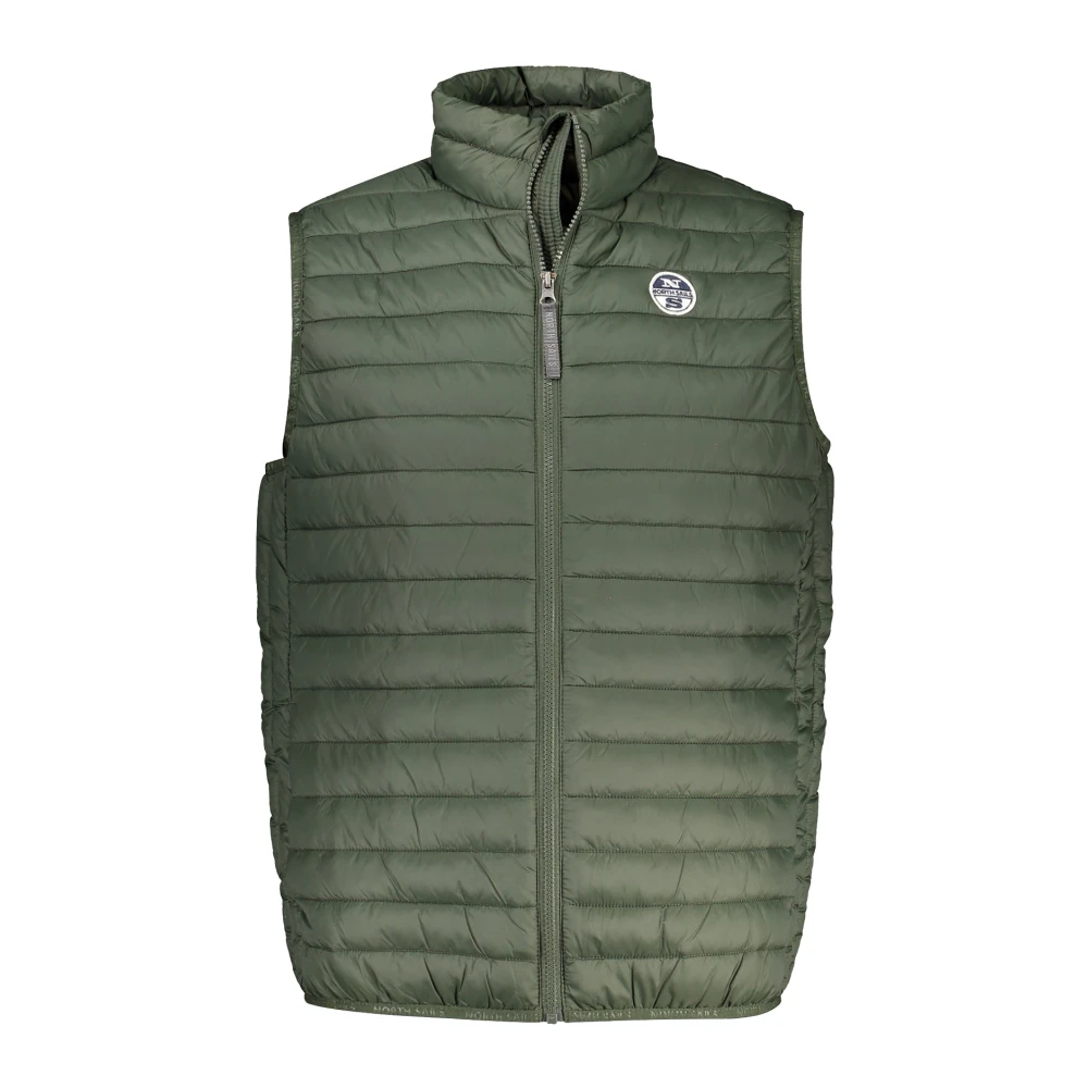 North Sails Men's Green Sleeveless Jacket With Pockets And Zip
