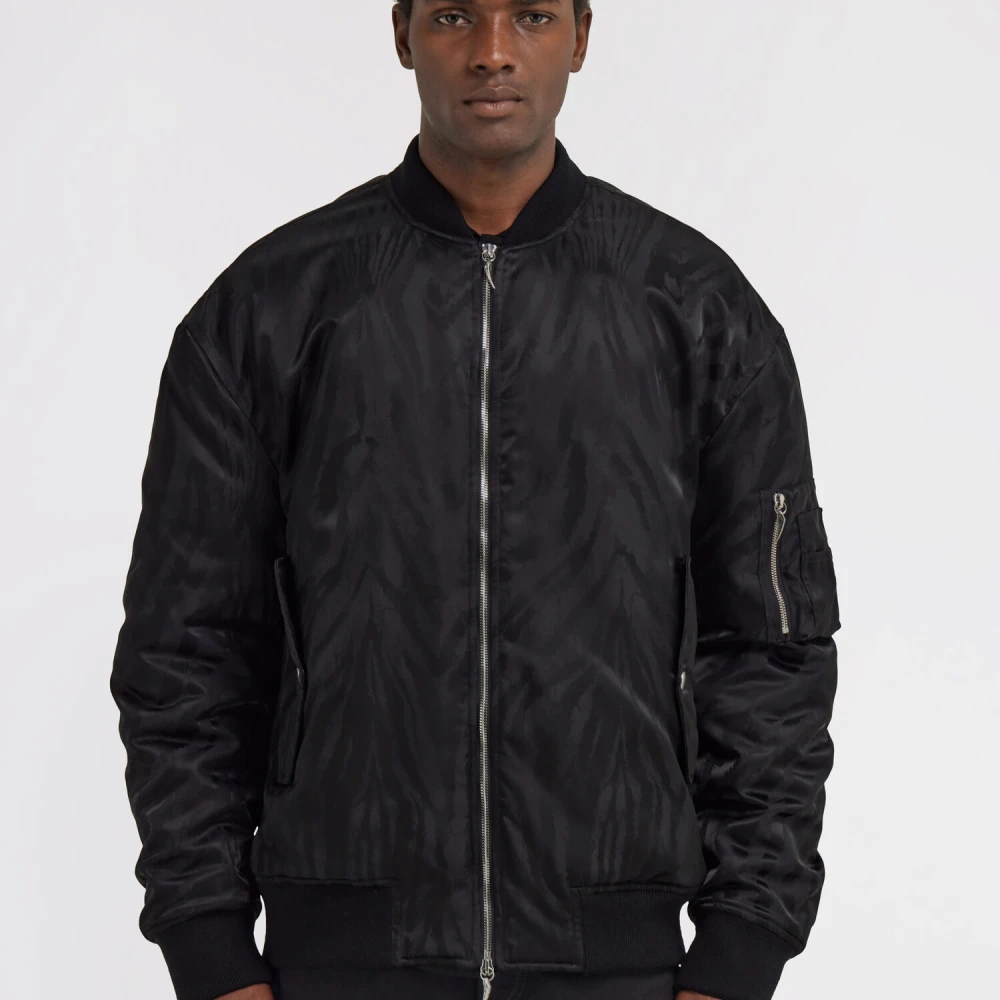 Roberto Cavalli Monogram Bomberjack met Ritssluiting Black Heren
