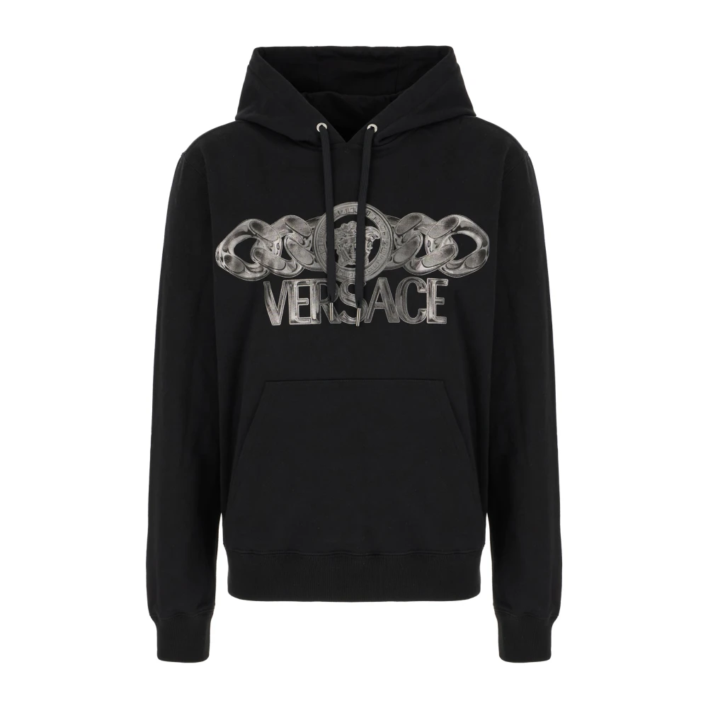 Versace Stilren Sweatshirt för en Trendy Look Black, Herr