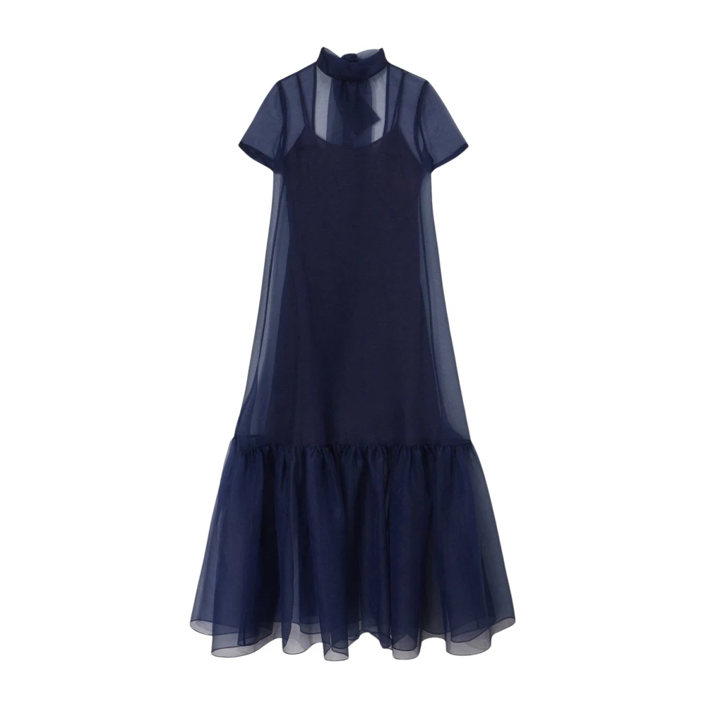 Staud Organza Calluna Jurk Blue Dames