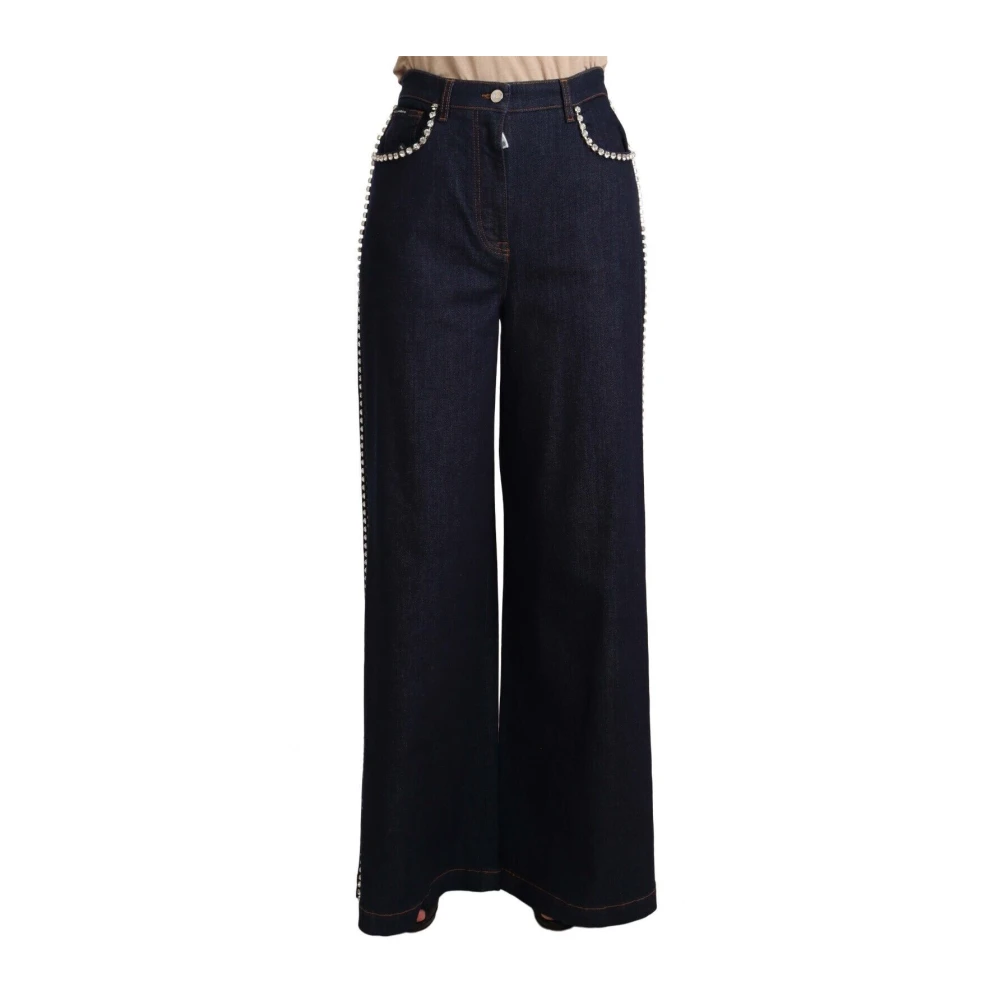 Dolce & Gabbana Women's Blue Wide Jeans,, Elegant Dark Flare Denim Jeans Small