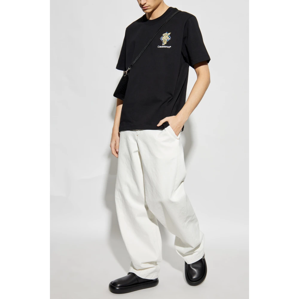 Casablanca Bedrukt T-shirt Black Heren