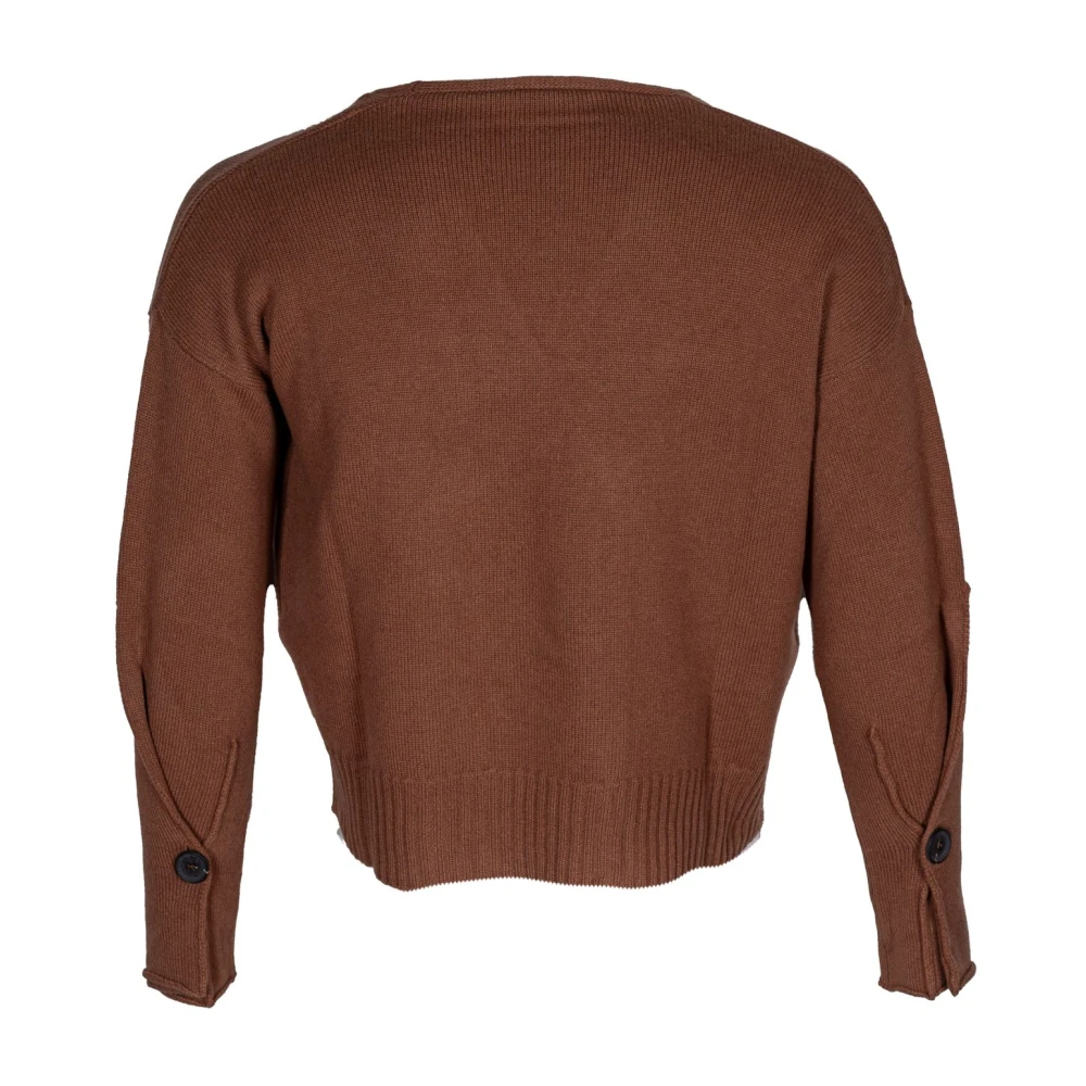 Kangra Kasjmier Vest met Gekruiste Knoopsluiting Brown Dames