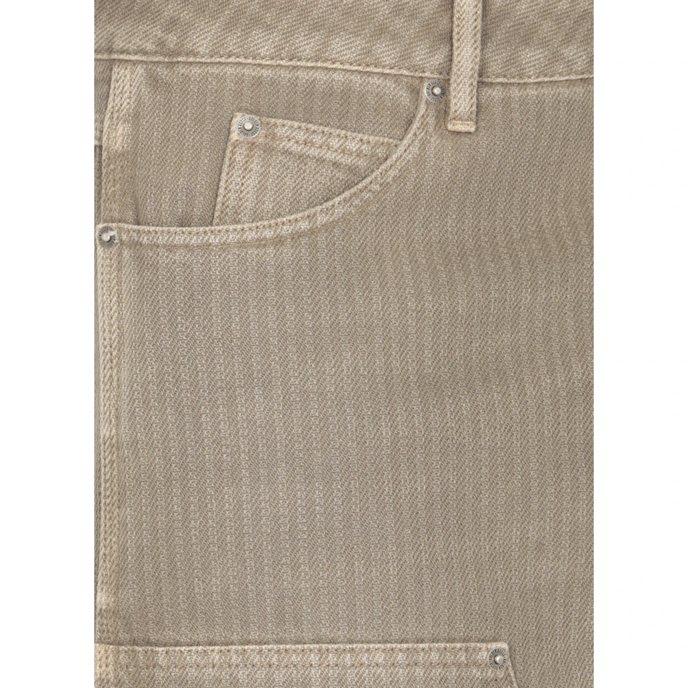 Golden Goose Groene katoenen broek met distressed details Green Heren