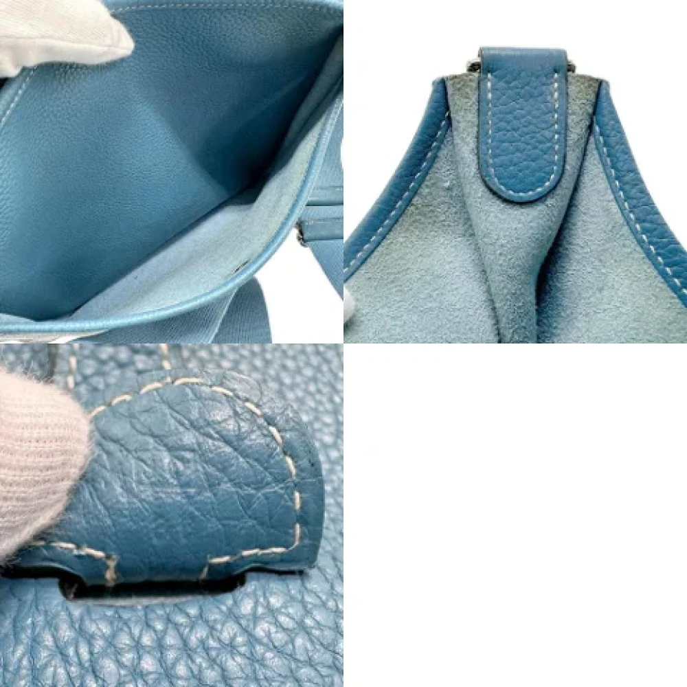 Hermès Vintage Pre-owned Leather shoulder-bags Blue Dames