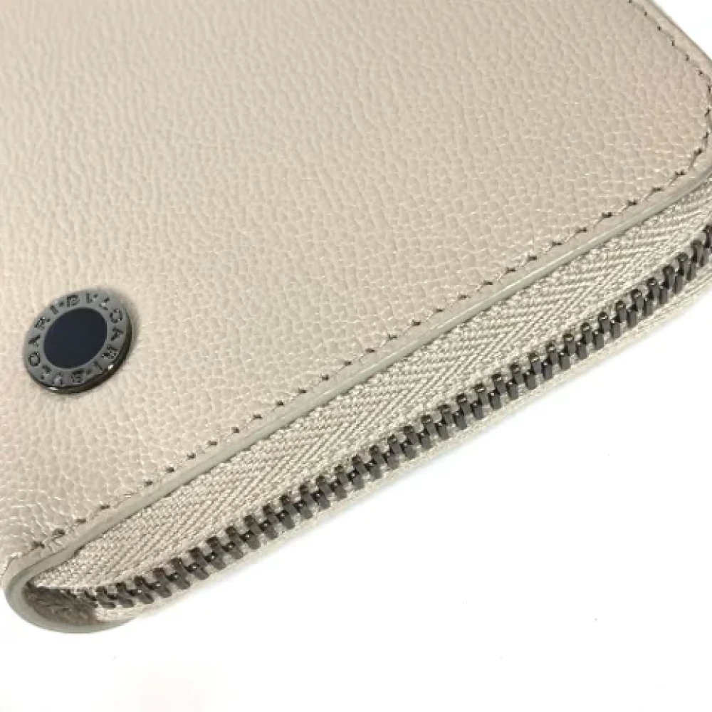 Bvlgari Vintage Pre-owned Leather wallets White Dames
