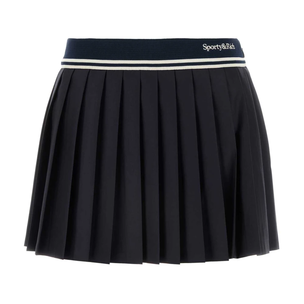 Sporty & Rich Midnight Blue Wool Mini Rok Blue Dames