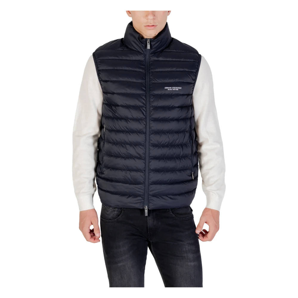 Armani Exchange Men's Blue Quilted Sleeveless Down Vest - Waistcoats - 2XL - Jackets