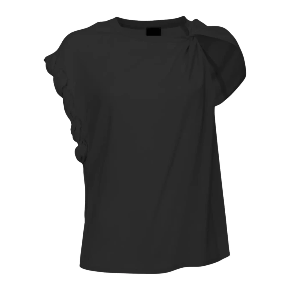 Pinko Zwarte damesblouse met elegante ruches Black Dames