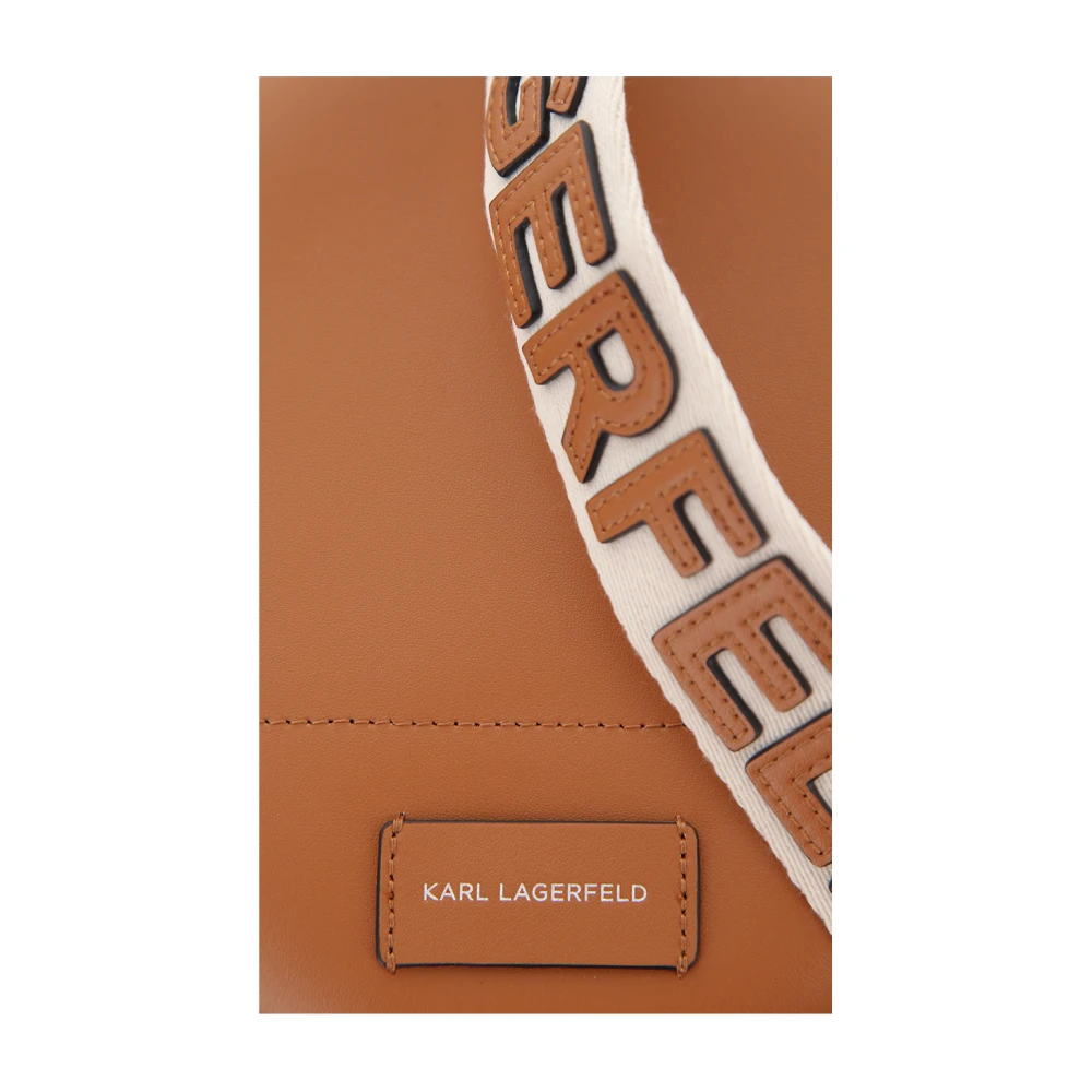 Karl Lagerfeld Geperforeerde Cirkel Camera Tas Bruin Brown Dames