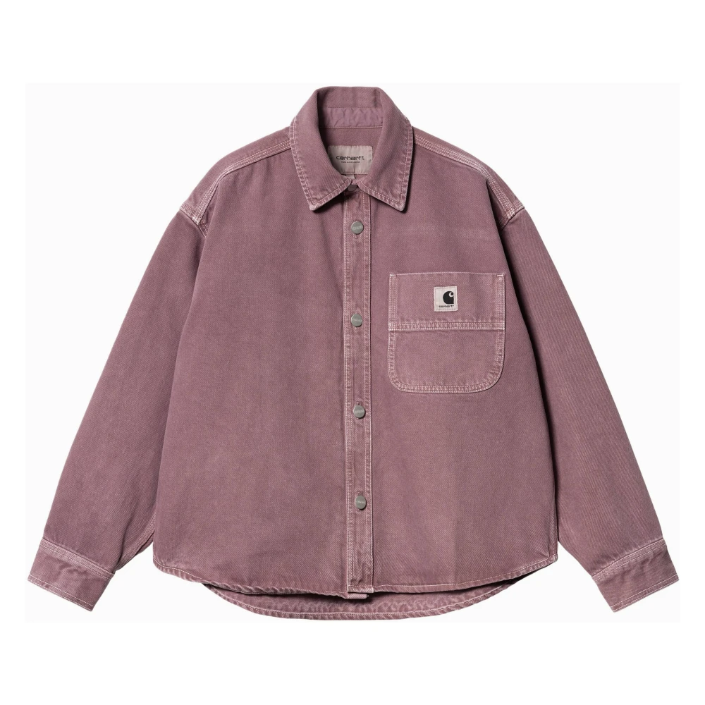 Carhartt WIP Denim Shirt Jacket Dusty Fuchsia Stone Purple Dames